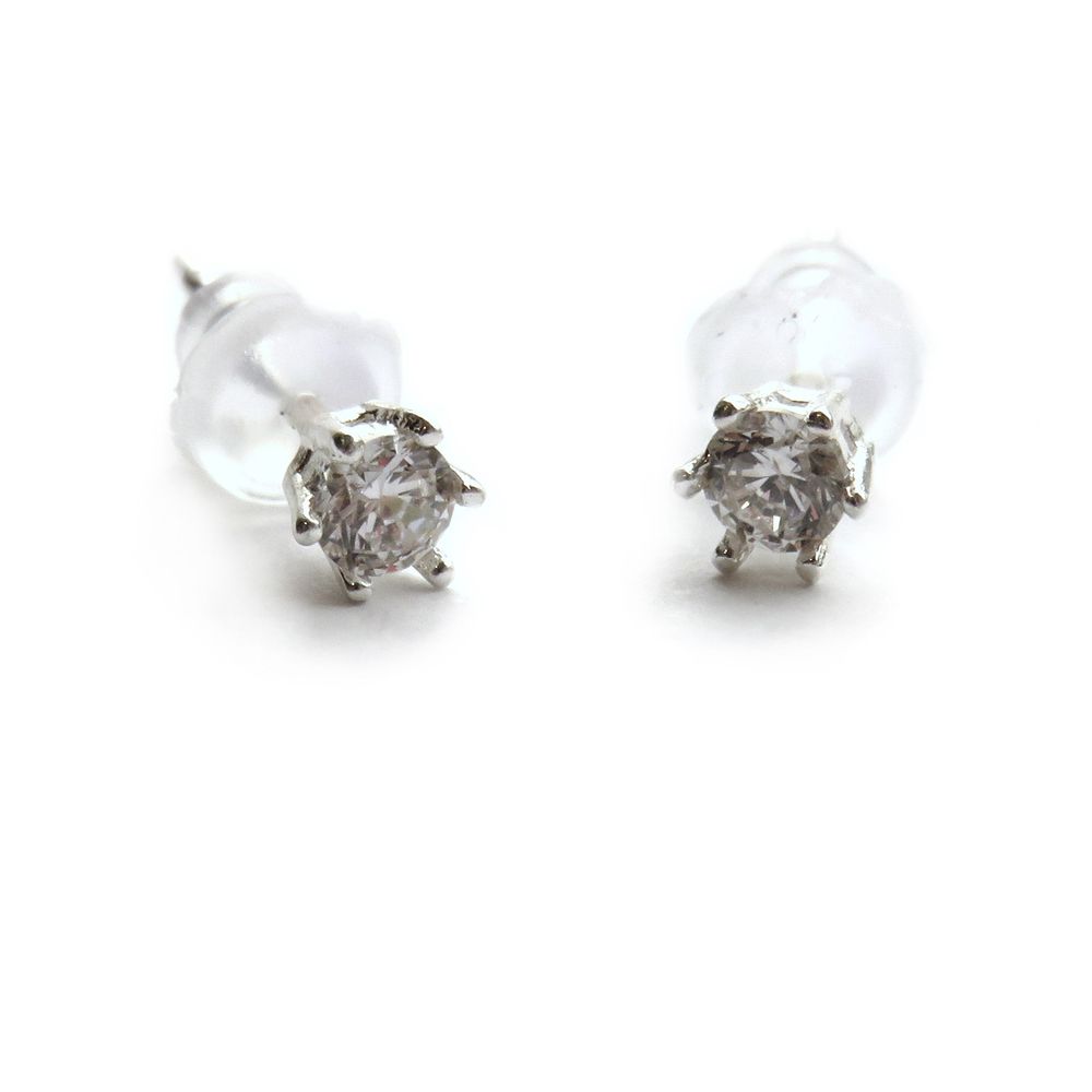 Sterling Silver Diamante Stud Earrings - Ideal Birthday or Christmas Gift