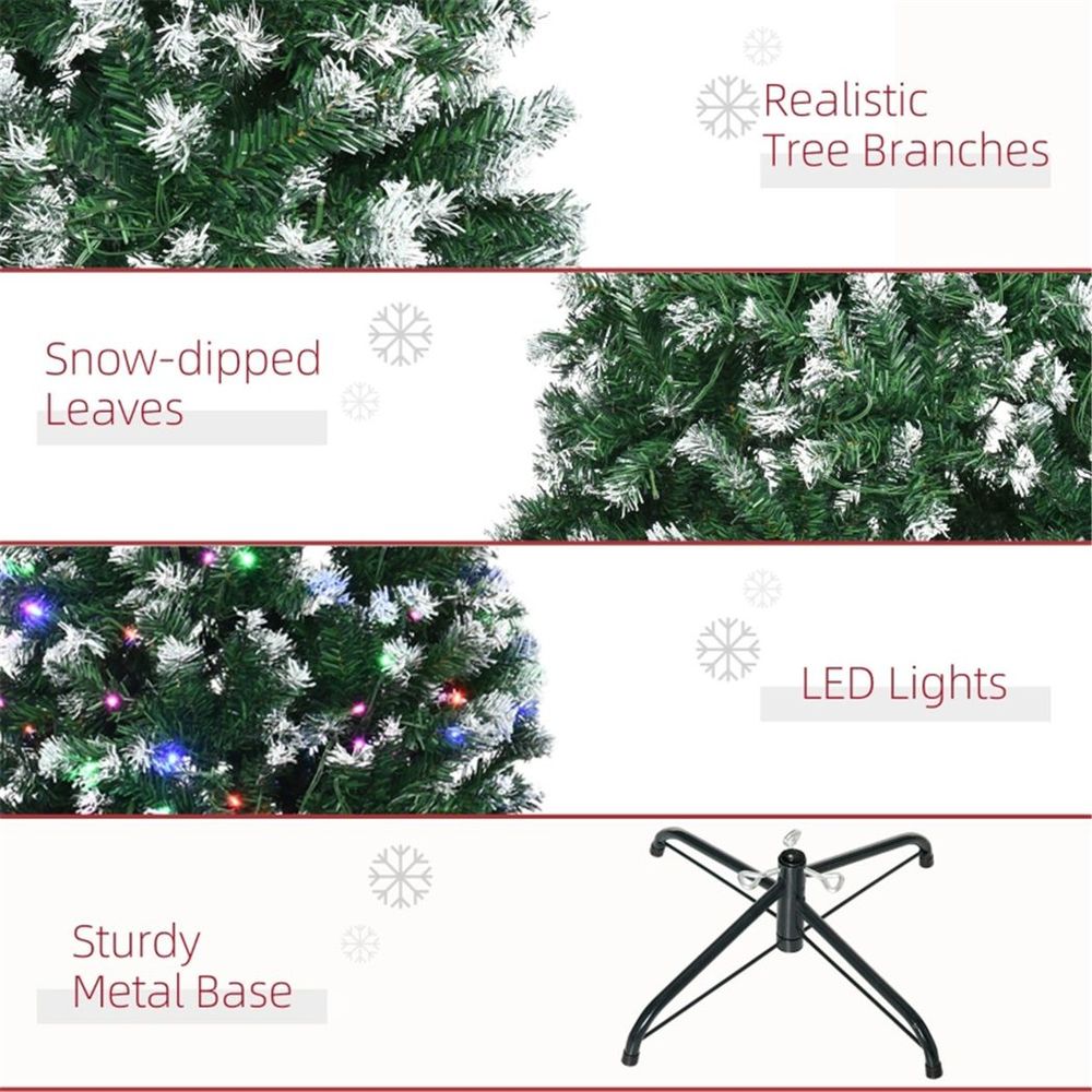6 Ft Christmas tree with multicoloured lights - Artificial - Green