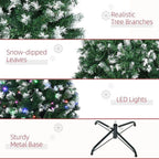 6 Ft Christmas tree with multicoloured lights - Artificial - Green