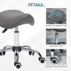 PU Leather Saddle Stool: Adjustable Height, Molded Padded Seat, Professional Salon Quality
