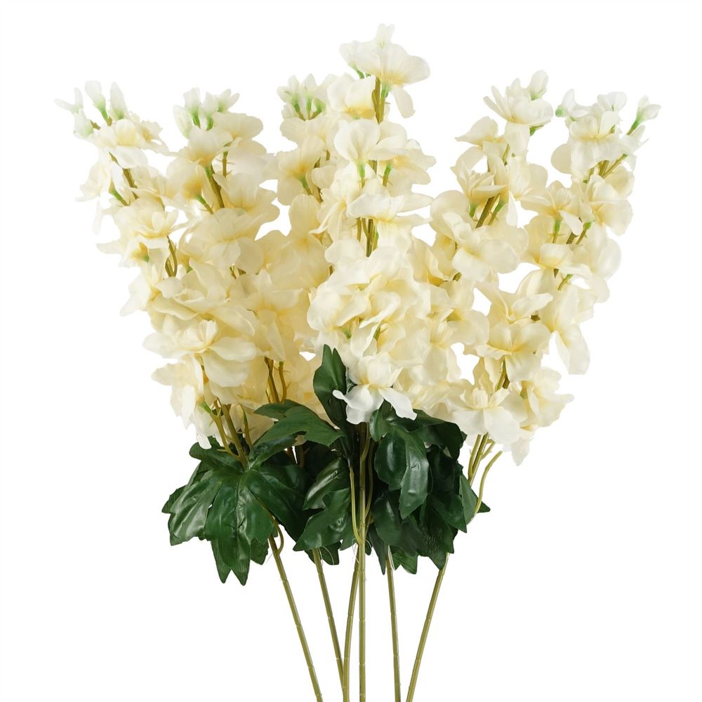 6pk 75cm Cream Delphinium Artificial Stems