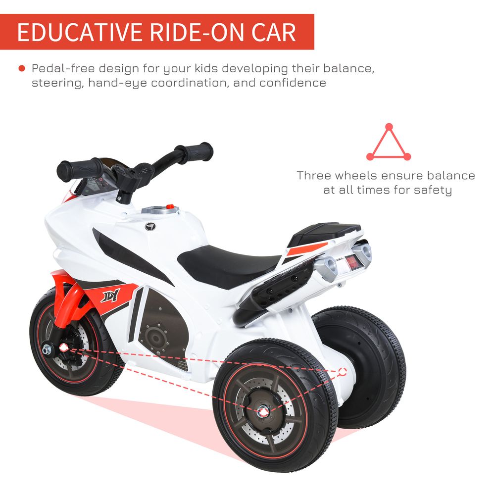 Kids Ride-On Bike 3-Wheel Vehicle w/ Music Lights 18-36 Mths