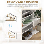 Shoe Storage Cabinet with 4 Flip Drawers for 16 Pairs of Shoes, White