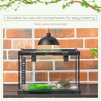 Glass Reptile Terrarium Insect Breeding Tank Vivarium Habitats with Thermometer for Lizards, Horned Frogs, Snakes, Spiders - Medium 50 x 30 x 25cm