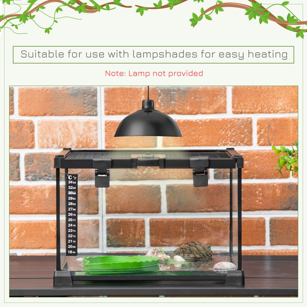 Glass Reptile Terrarium Insect Breeding Tank Vivarium Habitats with Thermometer for Lizards, Horned Frogs, Snakes, Spiders - Medium 50 x 30 x 25cm
