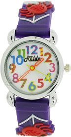 Children's Spider Web Purple Girl's Watch - Analog, Silicone Strap, Big Numbers