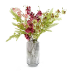 Pack of 6 x 80cm Pink Artificial Mini Orchid Stem