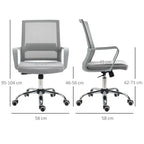 Ergonomic Office Chair Adjustable Height Mesh Chair with Swivel Wheels Grey