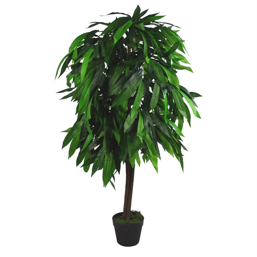 Large 120cm Tall Artificial Mango Tree, Realistic Foliage - for Homes & Offices