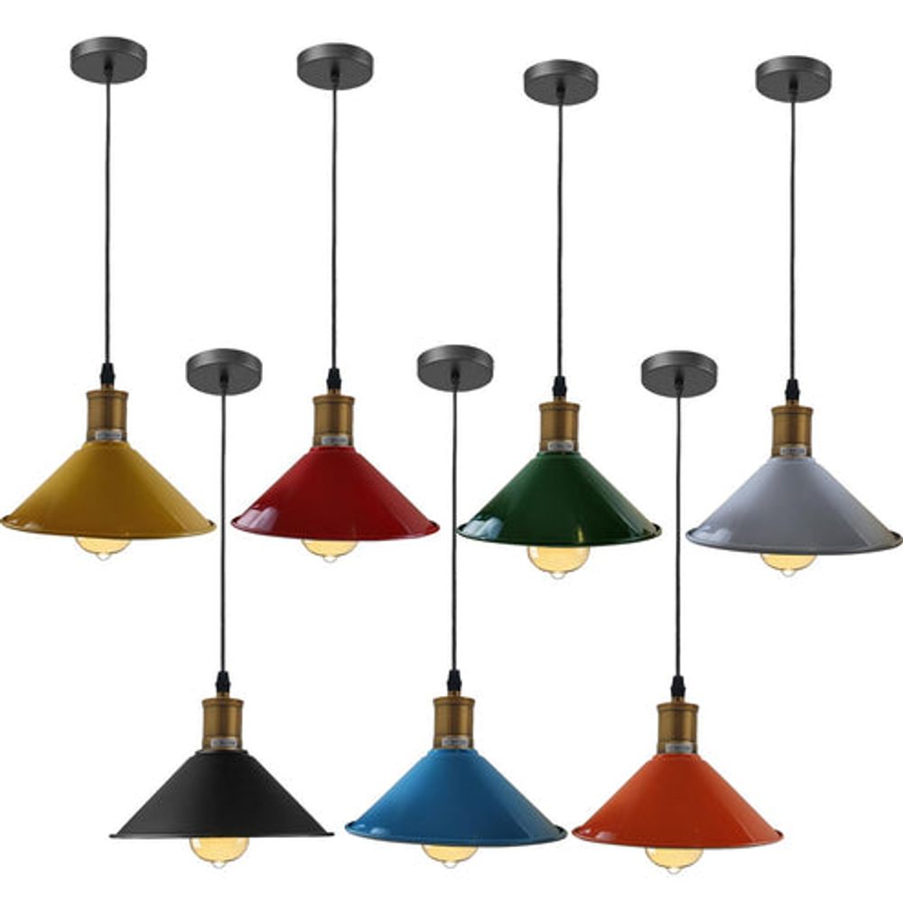 Vintage Industrial Ceiling Pendant Light Retro Loft Style Metal Shade Lamp Green
