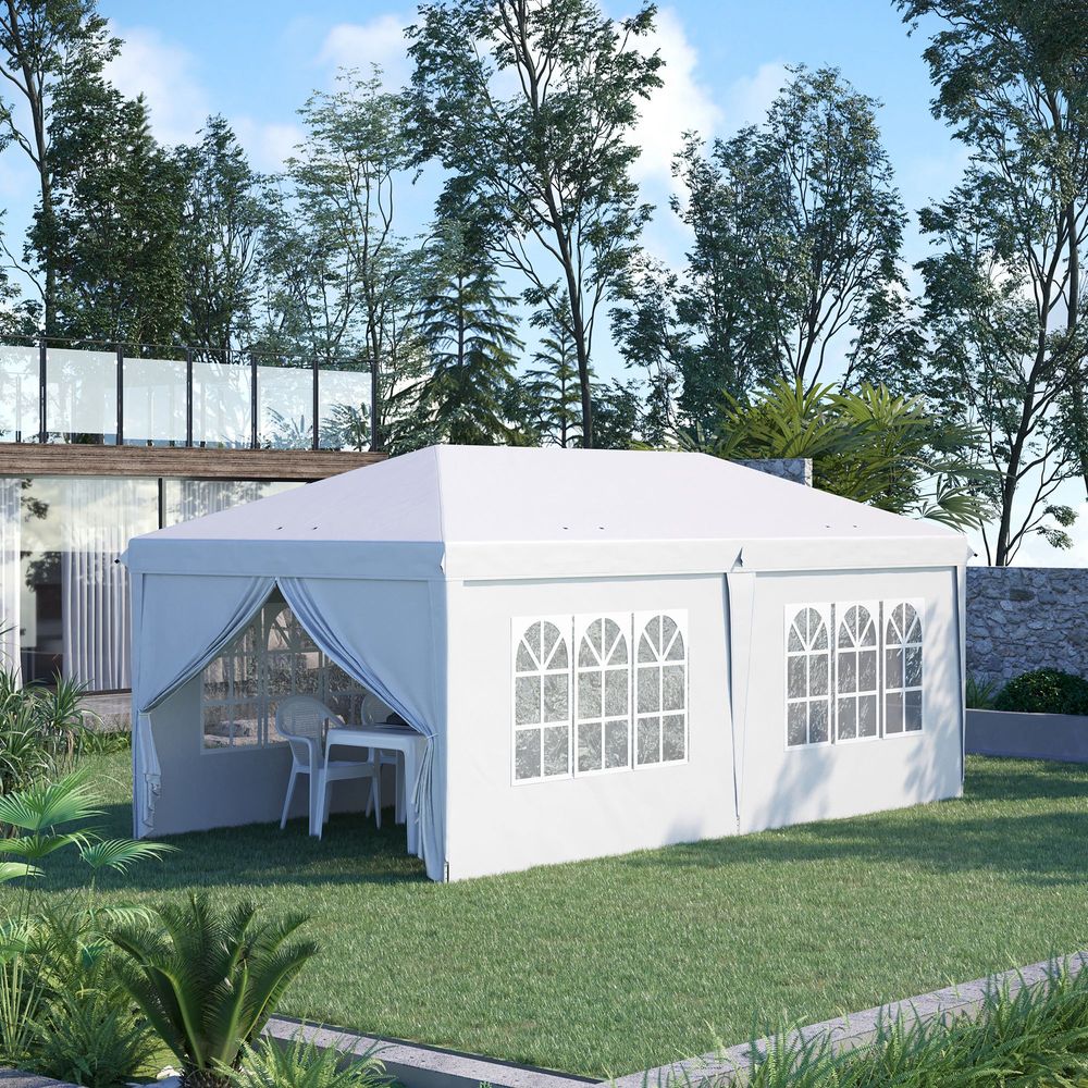 3 x 6m Pop Up Gazebo Height Adjustable Party Tent w/ Storage Bag Black