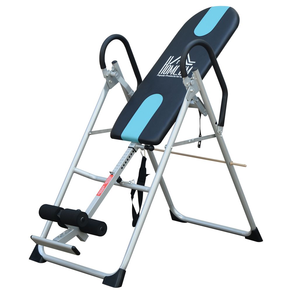 Gravity Inversion Table Foldable Therapy Bench Home Fitness Upside Down Stretching Home Gym Fitness Training Machine Black