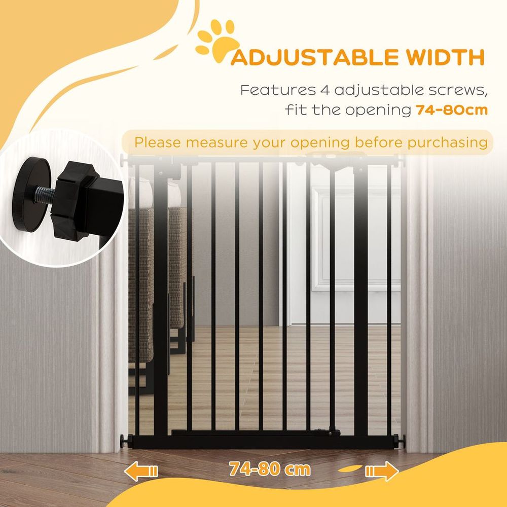 Adjustable Safety Gate - Keep Pets Safe, Easy Assembly, Black