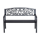 2-Seater Bench - Durable Steel Frame - Ideal for Gardens and Patios - Relax and Enjoy the Outdoors - Black