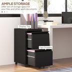 Steel File Cabinet w/ Lock & Hanging Bar for Letter A4 Legal, Black - Professional Quality