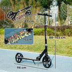 Kids Scooter, Foldable Kick Scooter w/ Adjustable Handlebar, Black in Black
