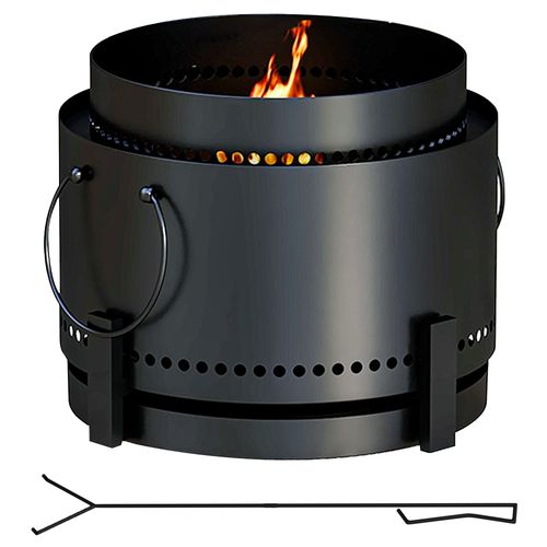 37cm Smokeless Wood Burning Firepit Metal Fire Pit, Black