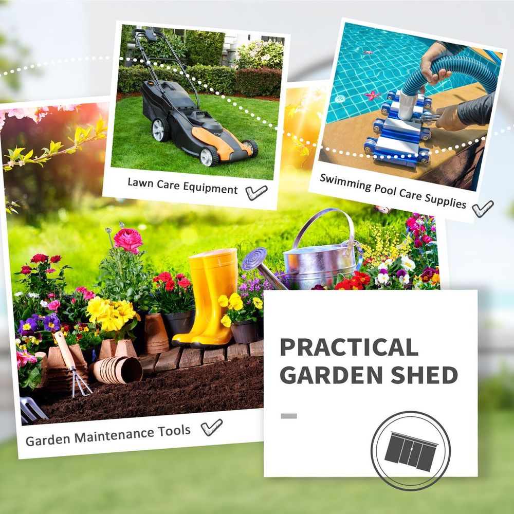 9x6 Galvanized Metal Garden Shed - Secure & Spacious Storage Solution for Backyard & Patio