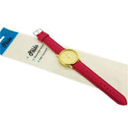 Women's Analogue Watch - Jumbo Gold Dial with Pink Leather Strap