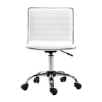 Armless Mid-Back Adjustable Office Chair 360 Swivel Ergonomic White