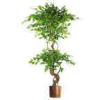 150cm Twisted Trunk Artificial Japanese Fruticosa Ficus Tree Copper Planter