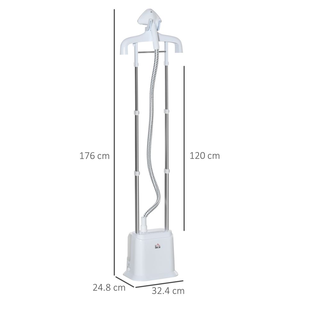 Upright Garment Clothes Steamer, 45s Fast Heat-up, 1.7L Tank White