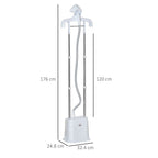 Upright Garment Clothes Steamer, 45s Fast Heat-up, 1.7L Tank White