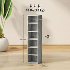 CD Storage Unit - Set of 2 with Adjustable Shelves