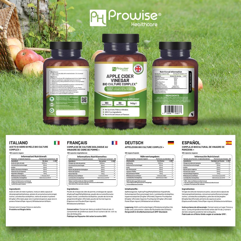 Apple Cider Vinegar Capsule - 1300mg Vegan Supplement