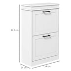 Slim Shoe Storage Cabinet with 2 Flip Drawers for Entryway