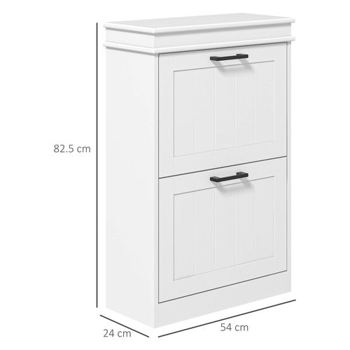 Slim Shoe Storage Cabinet with 2 Flip Drawers for Entryway