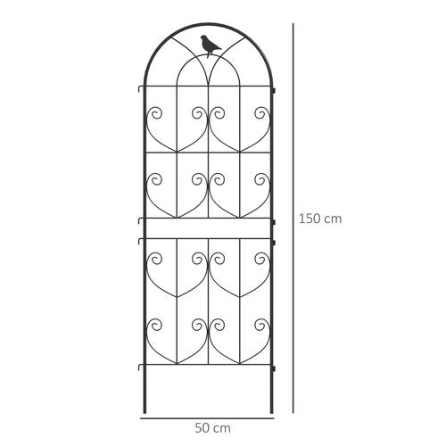 Set of 2 Metal Garden Trellis, Outdoor Trellis Panels, 150 x 50cm