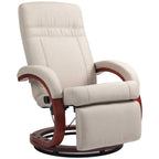 Manual Recliner Swivel Reclining Chair with Footrest Armrests Beige
