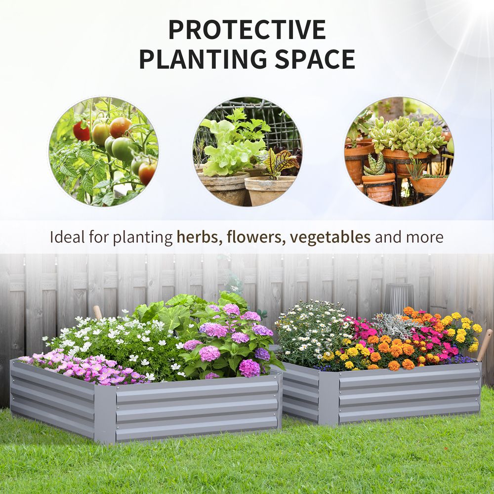 Raised Garden Bed: Durable Steel Frame, 1m x 1m - for Organizing Plants & Vegetables