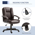 Office Chair, Faux Leather Computer Desk Chair, Mid Back Executive Chair with Adjustable Height and Swivel Rolling Wheels for Home Study, Brown