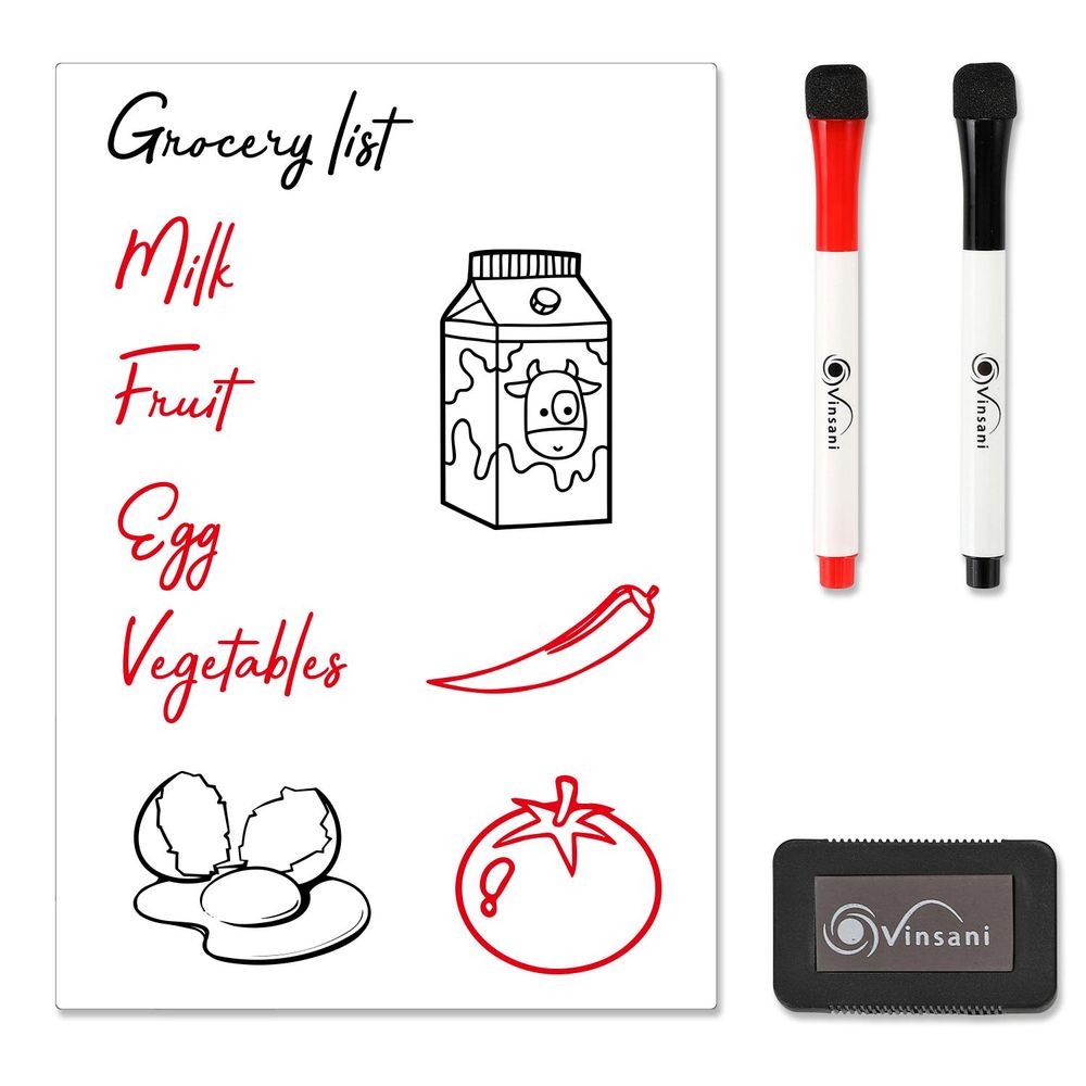 A4 Whiteboard Bundle: 2 Markers, Eraser