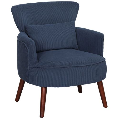 Armchair with Padded Seat and Backrest for Living Room, Blue
