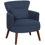 Armchair with Padded Seat and Backrest for Living Room, Blue
