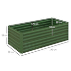 Steel Raised Bed - Reinforced Rods - Green - Outdoor Garden Planter