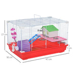Portable 2 Storey Hamster Cage Small Pet Animal Cage Double Layers w/Exercise Wheel Water Bottle Dishes