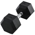 17.5KG Rubber Hex Dumbbell - Portable Hand Weights for Home Gym