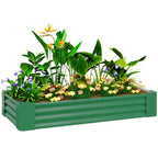 Galvanised Raised Garden Bed, 180x90x30cm Raised Planter, Green