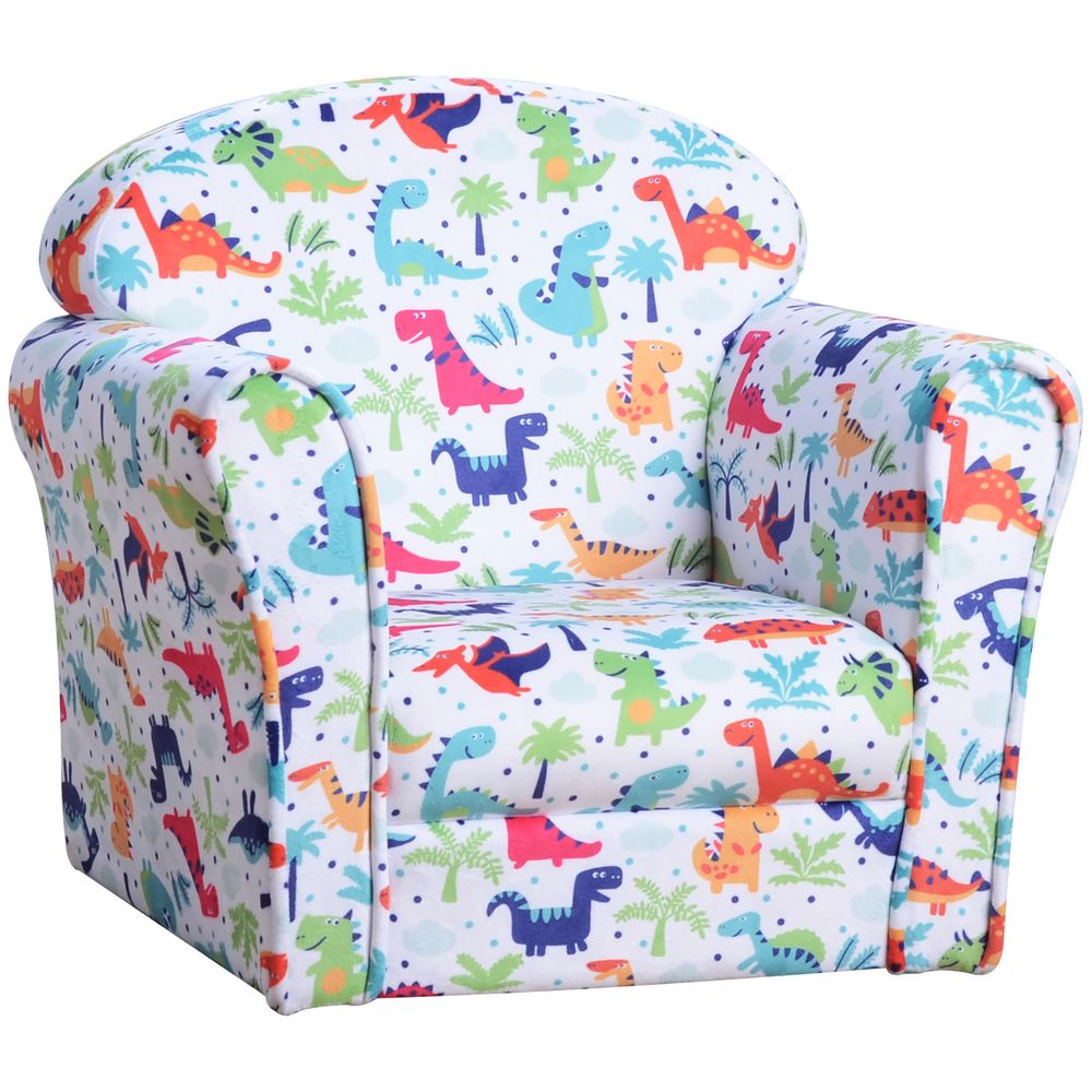 Cartoon Flannel Kids Armchair - Non-slip, Wooden, - for Ages 18-36 Months