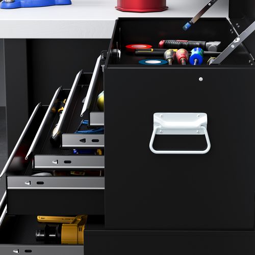 Top Chest and Roller Cabinet Combo Metal Tool Cabinet on Wheels