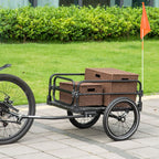 Bike Trailer Wagon with Suspension, 2 Wheels - Durable, Foldable, Black