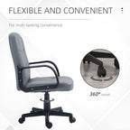 PU Leather Office Chair: Swivel, Mid-Back, Grey - for Stylish and Comfortable Working