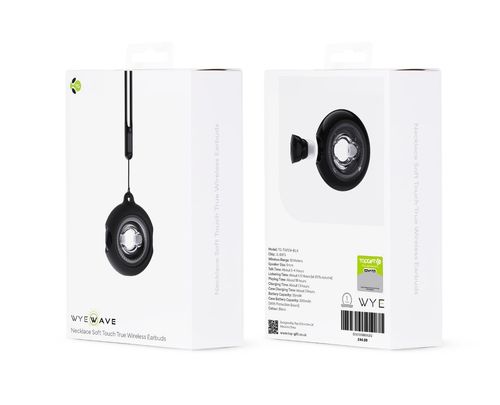 WYEWAVE Wireless Earbuds With Necklace Soft Touch True Wireless - Black