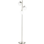 Modern Floor Lamp for Living Room Bedroom, 3 Light Tree Standing Lamp, Silver