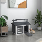 Rabbit Hutch - Indoor Outdoor, Openable Roof, Top Handle, Grey