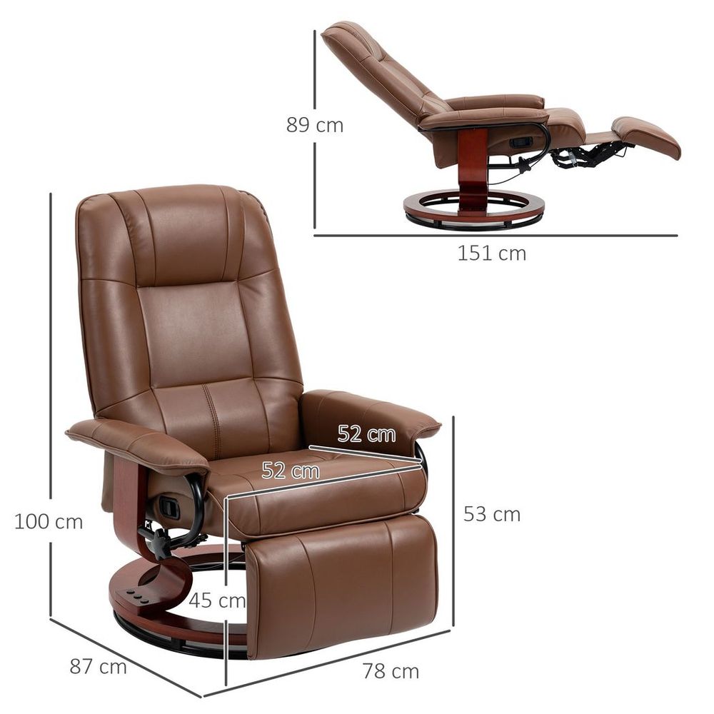 Comfort: Ergonomic Office Recliner Sofa Chair, PU Leather, Brown